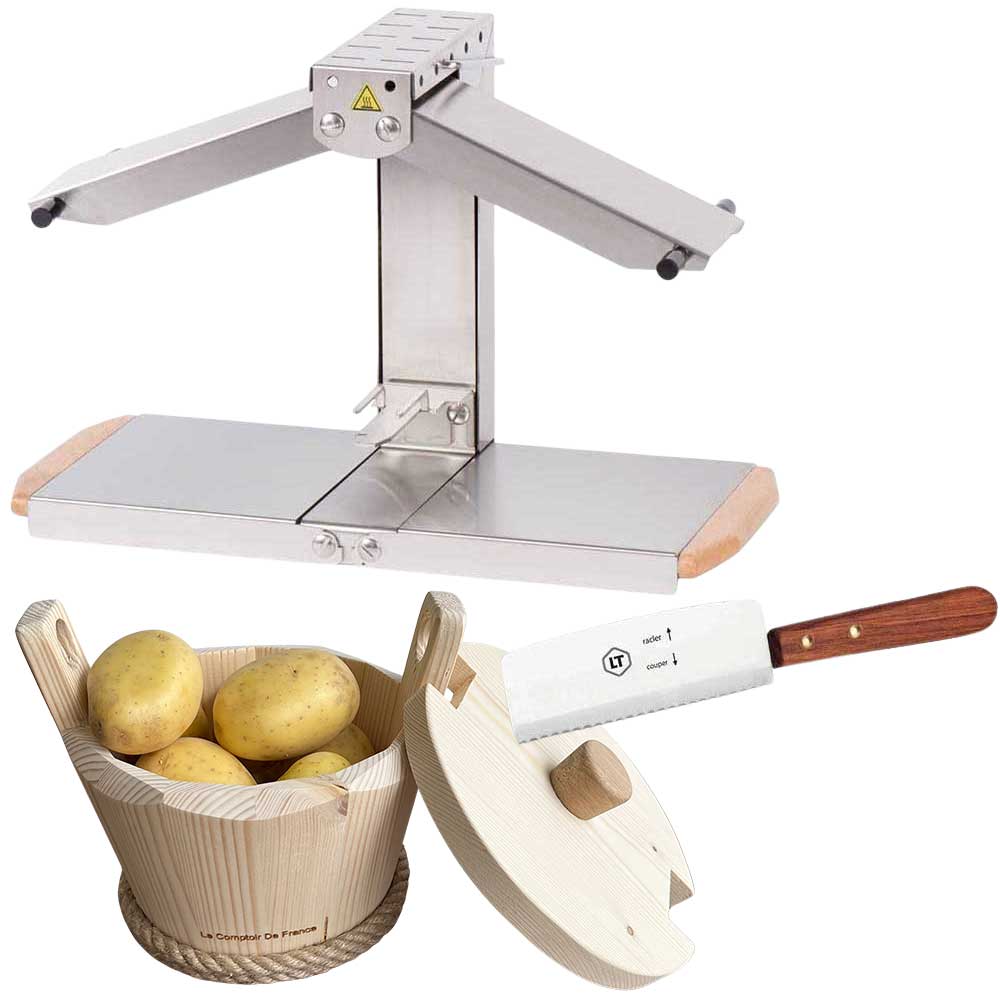Appareil à Raclette Brézière inox avec couteau spécial Raclette et Patatière - Louis Tellier