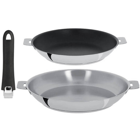 Lot de 2 poêles Mutine Cristel avec 1 poignée OFFERTE