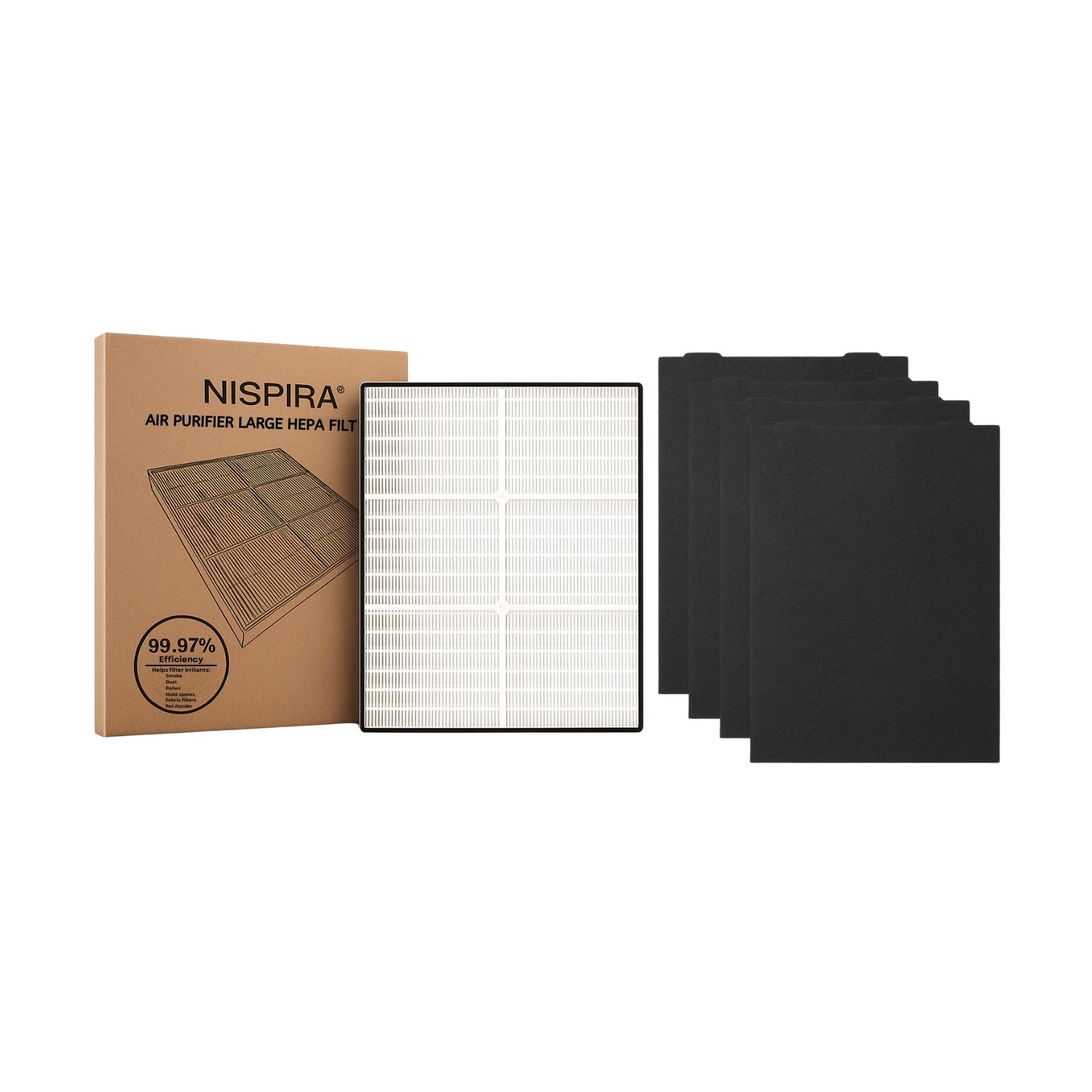 Nispira Large True HEPA + Carbon Filter for Whirlpool Whispure AP510, AP530, AP450 (Replaces 1183054K)