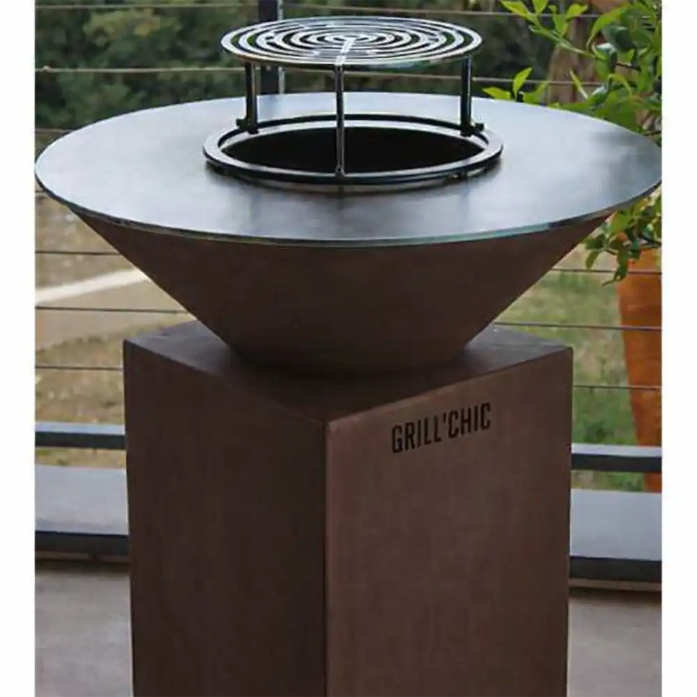 Brasero Cévenol Rond CORTEN 74 x 90 cm - GRILL CHIC en promo