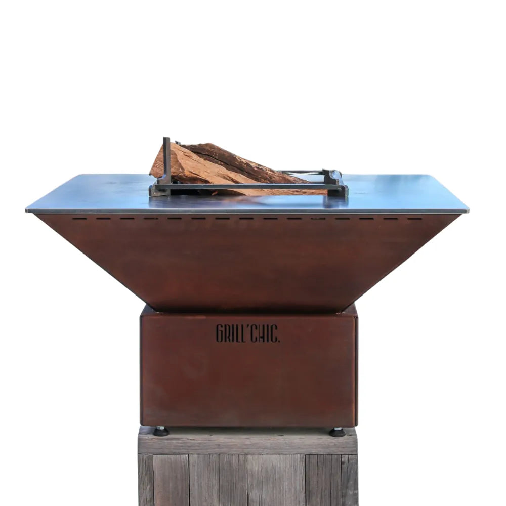 Brasero Mini Cévenol Carré - Acier CORTEN - GRILL CHIC