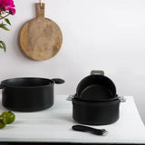 Lot de 3 Casseroles Cookway avec 1 poignée OFFERTE - CRISTEL poignée amovible noire