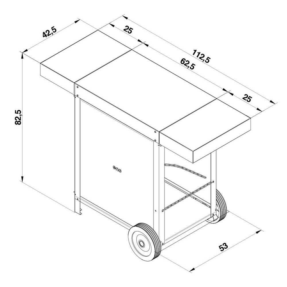 Chariot OSCAR inox pour plancha - ENO