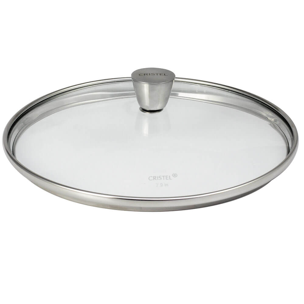Couvercle en verre bombé bouton inox CRISTEL