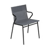 Fauteuil extérieur LAFUMA Horizon structure noire, toile Storm Grey.