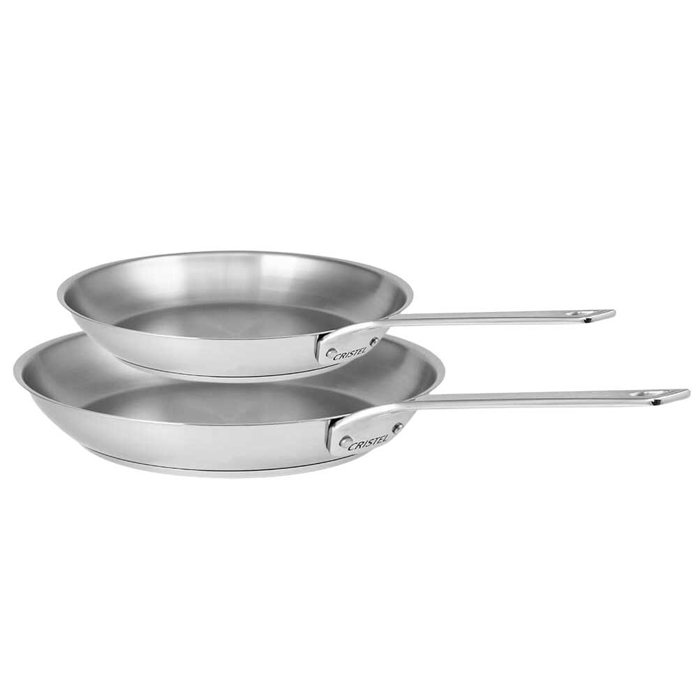 Série de 2 poêles Inox Brossé 1826 - CRISTEL