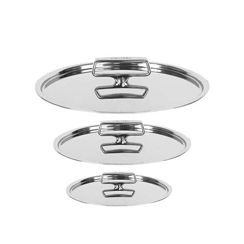 Lot de 3 Couvercles inox brillant Castel'Pro - CRISTEL