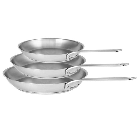 Série de 3 poêles Inox Brossé 1826 - CRISTEL