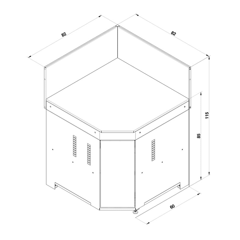 Meuble d'Angle pour Cuisine Extérieure - ENO DIMENSIONS