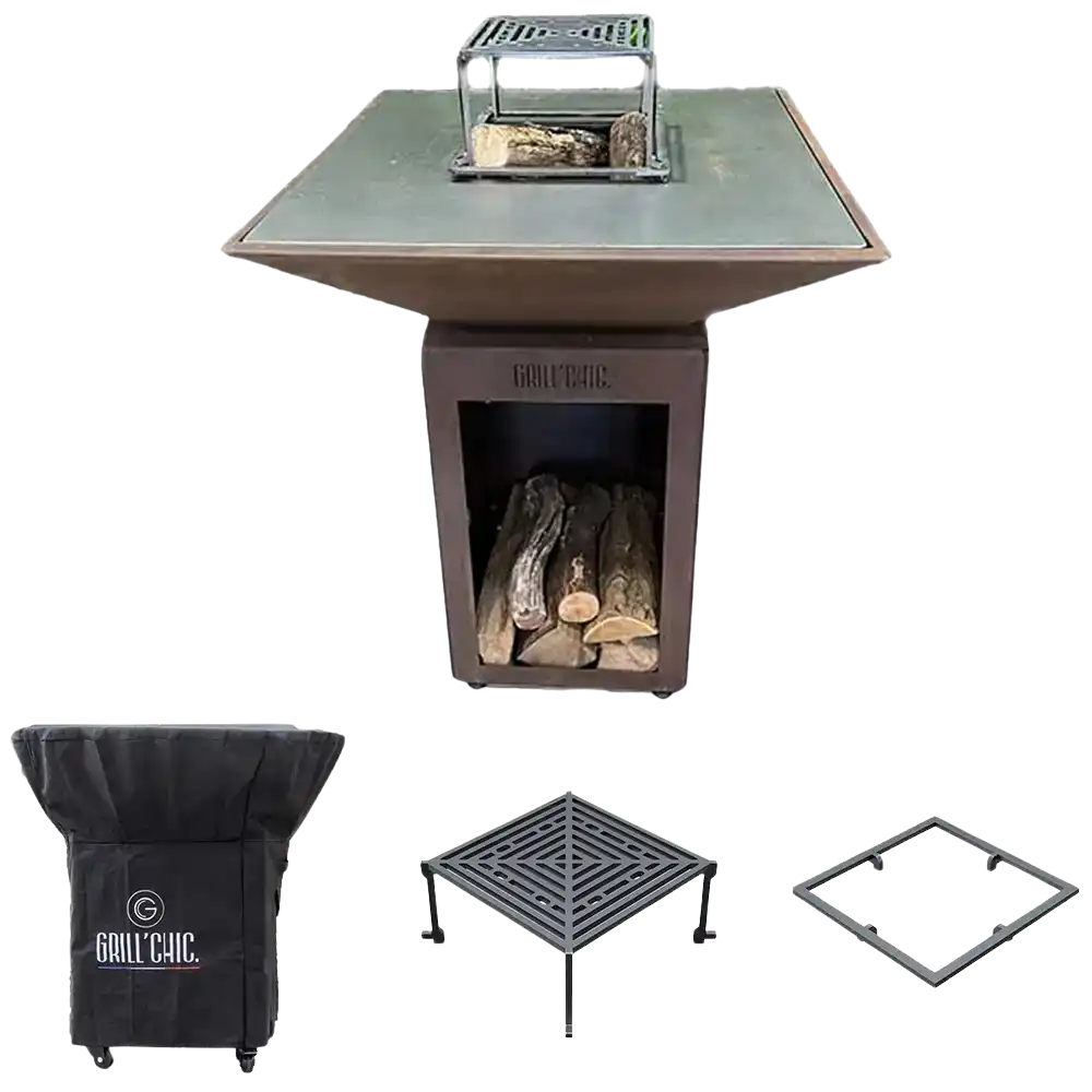 Pack Printemps Brasero Auvergnat Carré CORTEN - GRILL CHIC