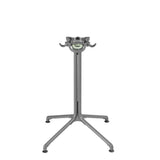 Pied de table central LAFUMA HORIZON en acier gris titane, vue de face.