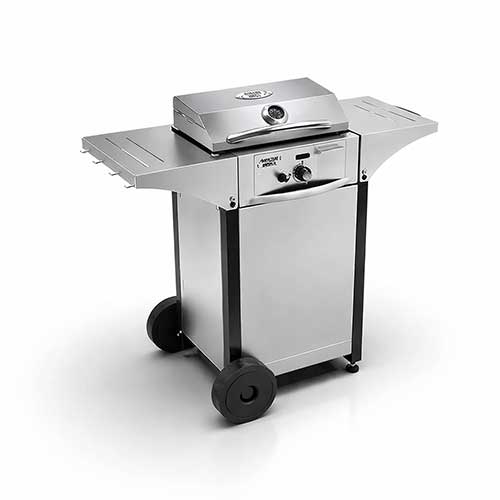 Plancha électrique inox 40 avec chariot - ROLLER GRILL avec couvercle fermé