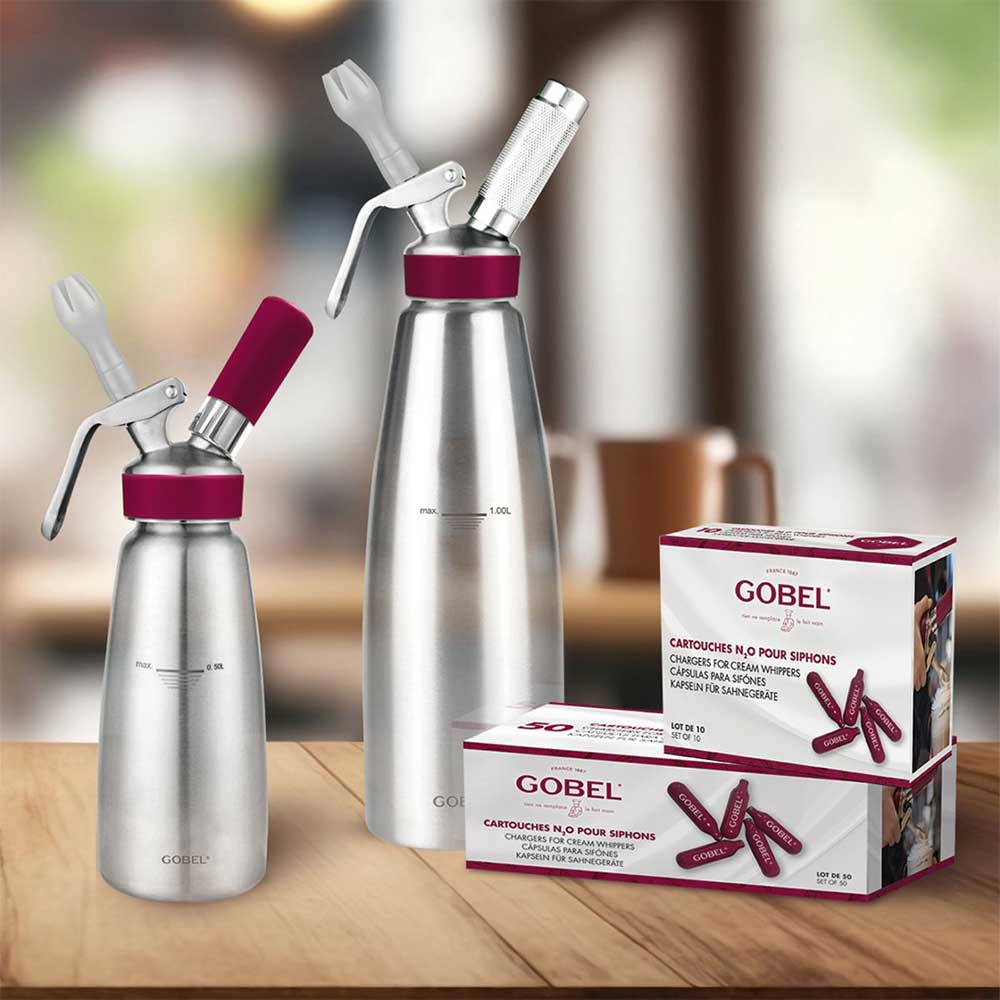 Siphon professionnel inox 1 L - GOBEL pâtisserie chantilly
