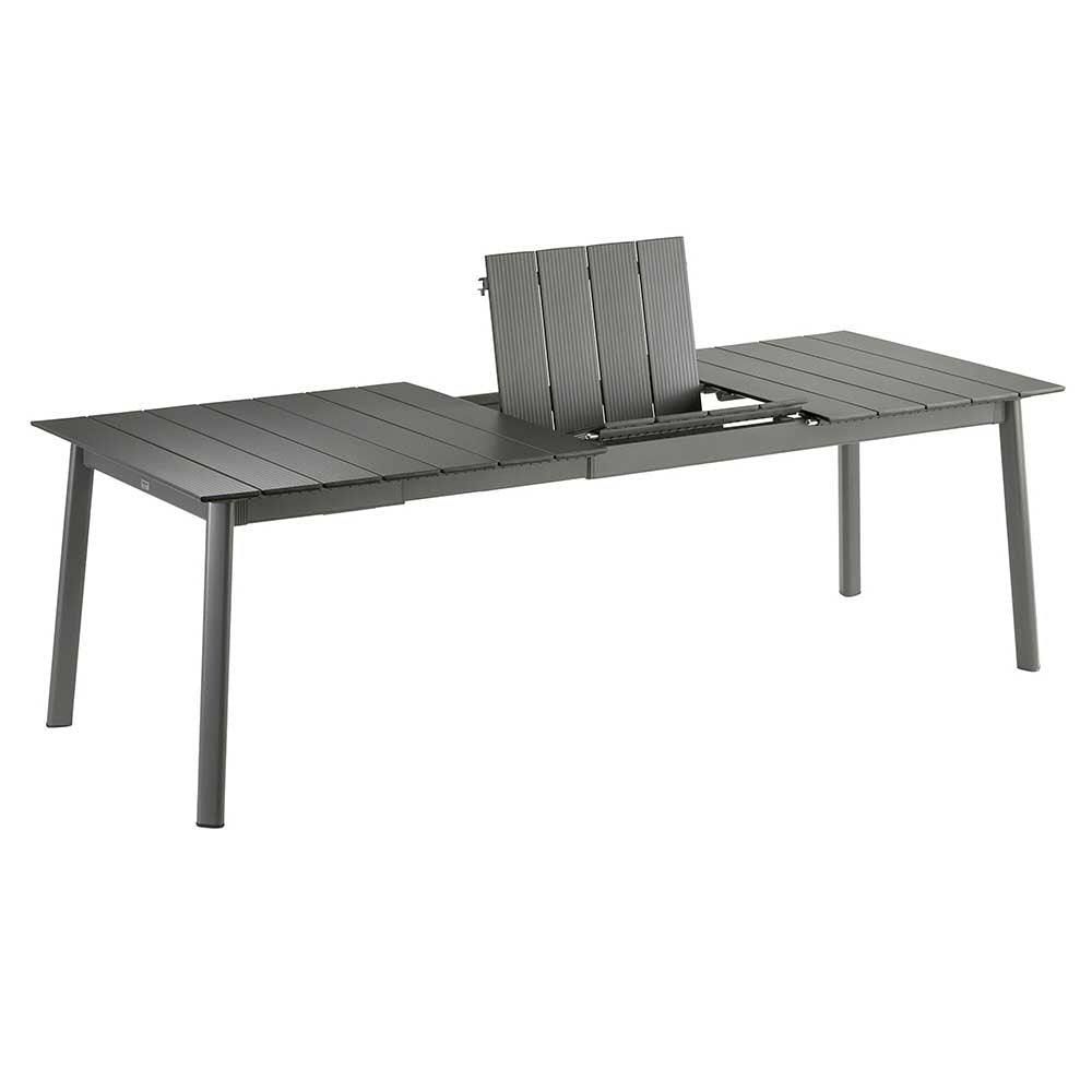 Table extensible aluminium pour l'extérieur 8 à 10 personnes - Oron – LAFUMA couleur titane système papillon simple