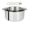 Série de 3 Casseroles Mutine Cristel poignée amovible avec 1 poignée Mutine Blanc OFFERTE