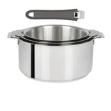 Série de 3 Casseroles Mutine Cristel poignée amovible avec 1 poignée Mutine Gris OFFERTE