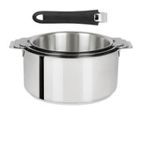 Série de 3 Casseroles Mutine Cristel poignée amovible avec 1 poignée Mutine Noir OFFERTE