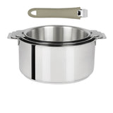 Série de 3 Casseroles Mutine Cristel poignée amovible avec 1 poignée Mutine Taupe OFFERTE