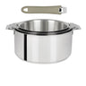 Série de 3 Casseroles Mutine Cristel poignée amovible avec 1 poignée Mutine Taupe OFFERTE