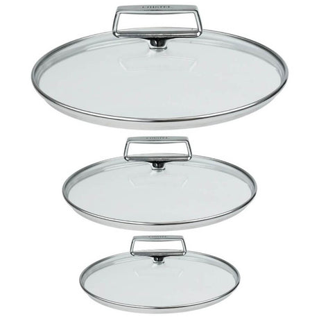 Lot de 3 Couvercles en verre bombé Castel'Pro Cristel