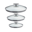 Série de 3 Couvercles en verre bombé Platine - Cristel