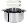 Série de 4 Casseroles Mutine Cristel poignée amovible avec 2 poignées Mutine Blanc OFFERTES
