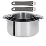 Série de 4 Casseroles Mutine Cristel poignée amovible avec 2 poignées Mutine Gris OFFERTES