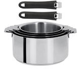 Série de 4 Casseroles Mutine Cristel poignée amovible avec 2 poignées Mutine Noir OFFERTES