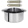 Série de 4 Casseroles Mutine Cristel poignée amovible avec 2 poignées Mutine Taupe OFFERTES