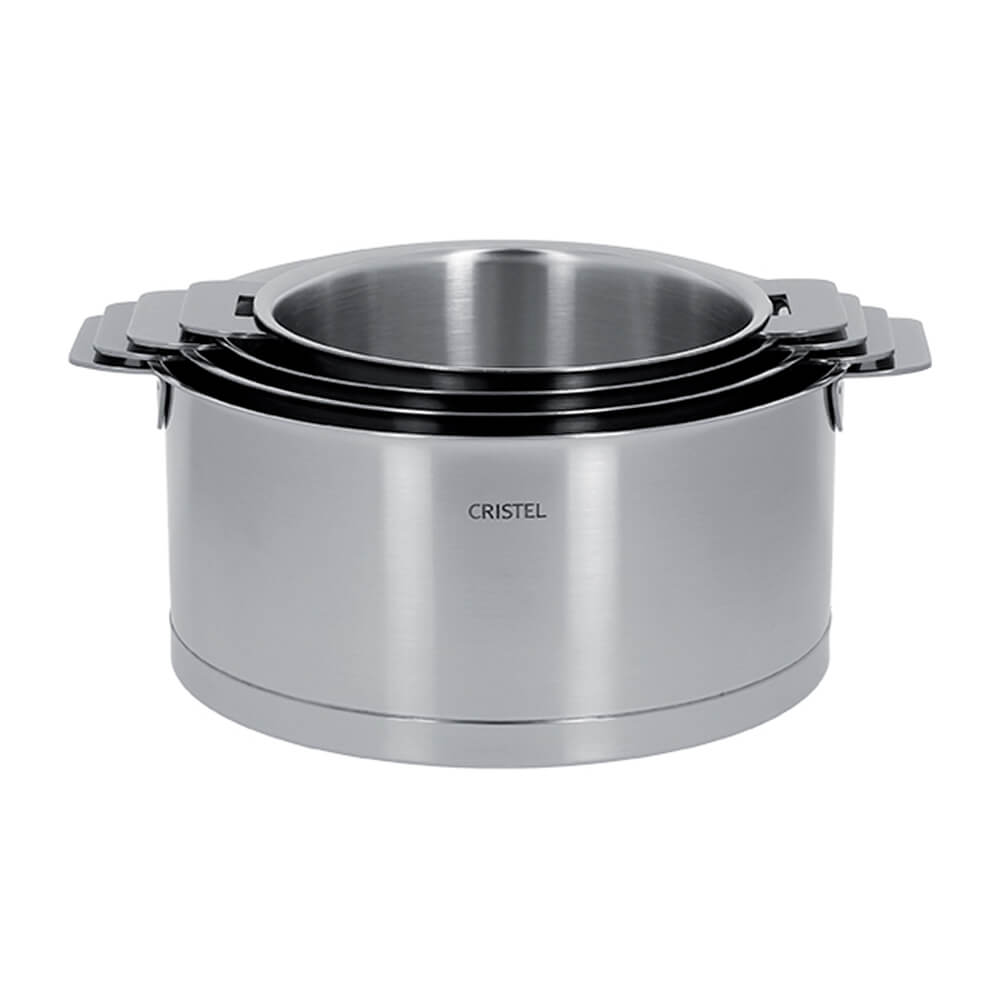 Série de 4 Casseroles STRATE Cristel poignée amovible