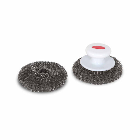 Lot de 2 boules inox agr26 De Buyer pour nettoyer les planchas