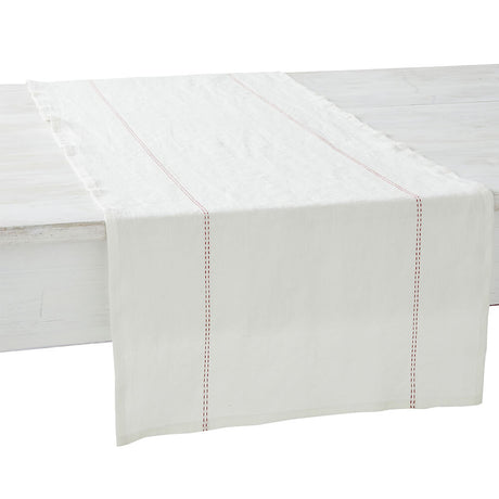 Chemin de table Rythmo blanc et rouge- Charvet Editions