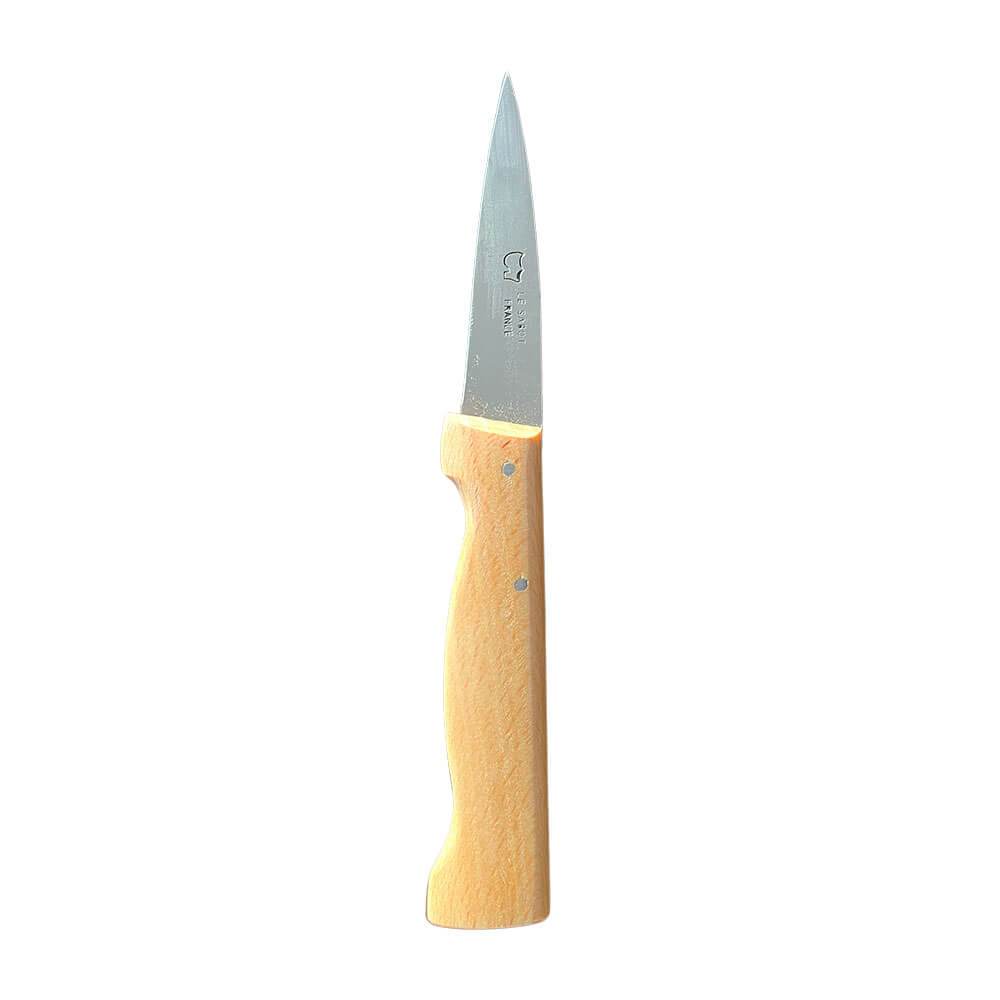 Couteau Saigner 8cm Lame Carbone Manche en Hêtre - Au Sabot