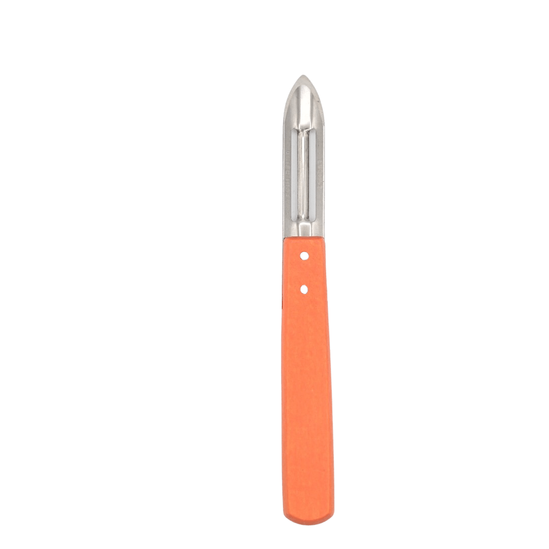 Econome ou Epluche-légumes Manche en Bois de Couleur orange - Au Sabot