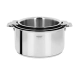 Ensemble de 3 Casseroles inox Casteline Cristel poignée amovible