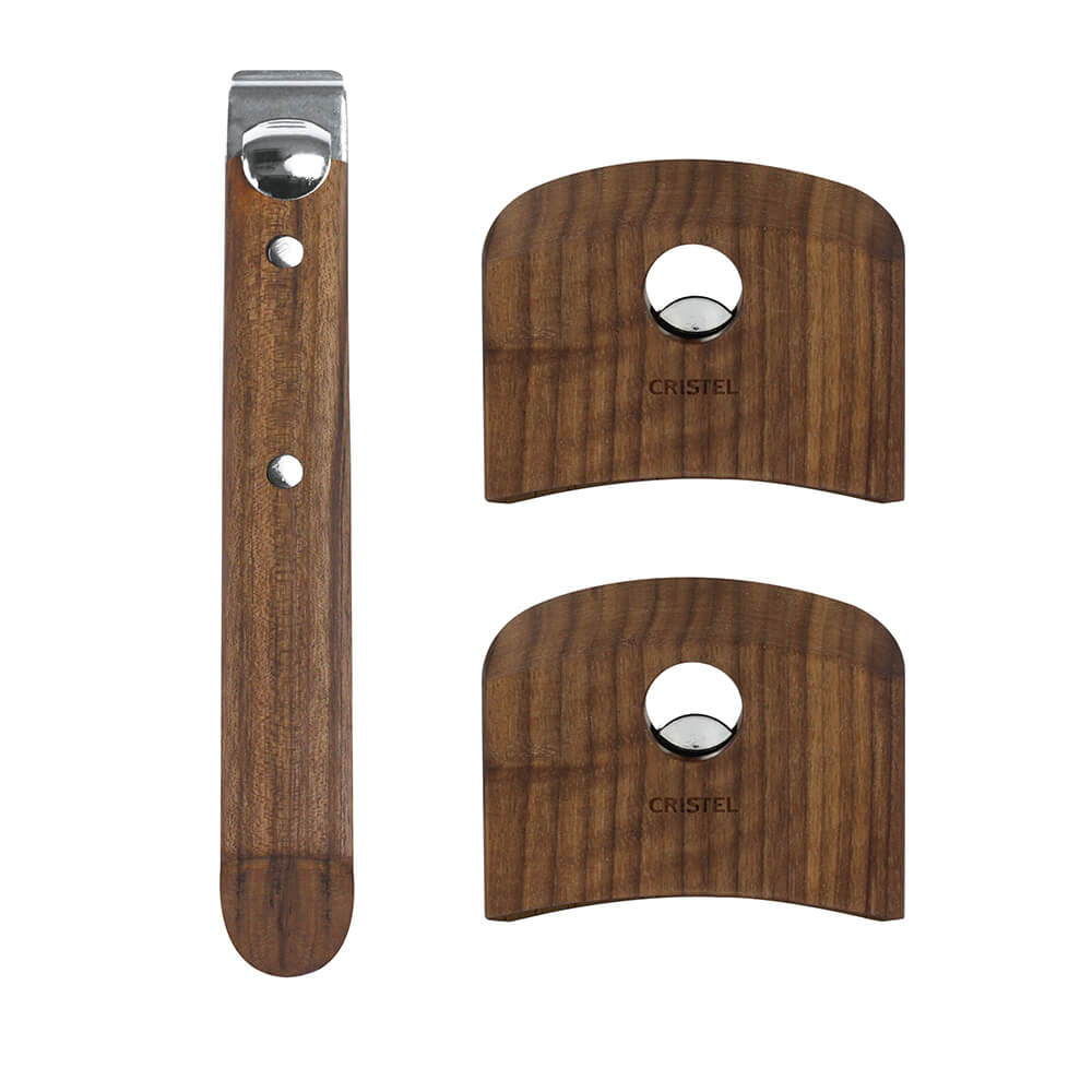 ensemble de poignees en noyer cristel