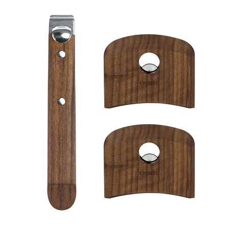 ensemble de poignees en noyer cristel