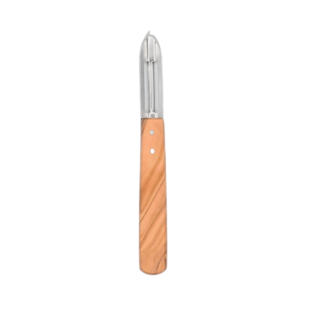 Econome ou Epluche-légumes Manche en Bois d'Olivier - Au Sabot