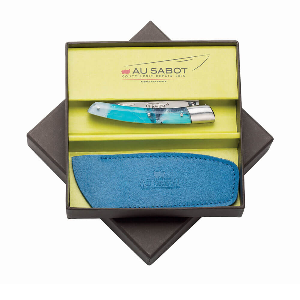 Coffret avec couteau Pliant Le Thiers avec Etui Bleu OFFERT - Au Sabot