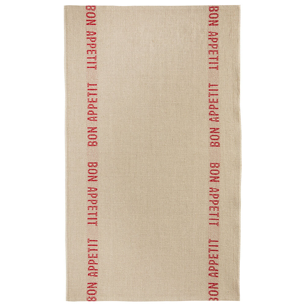 Torchon Bon Appétit Rouge et Lin - Charvet Editions